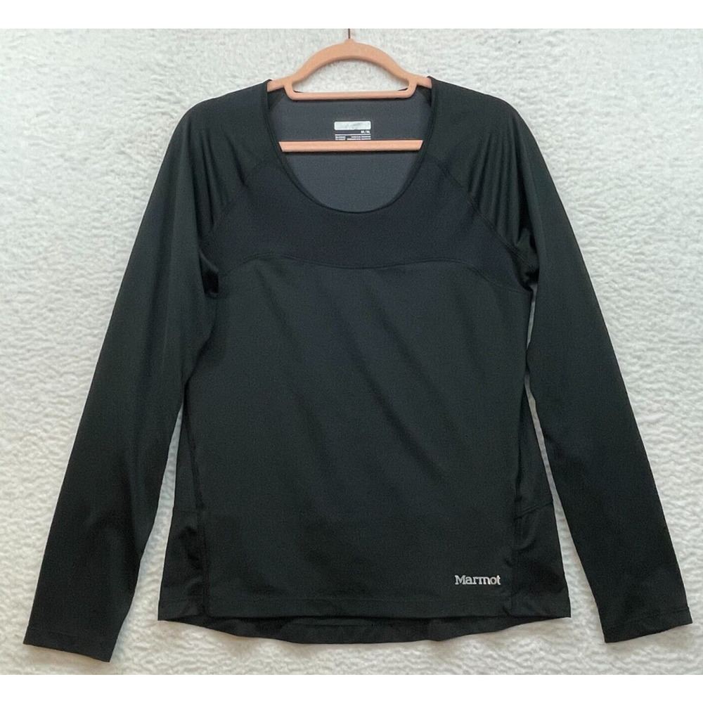 Marmot Shirt Womens Medium Black Base Layer Outdoor Performance Basic Gorpcore